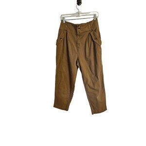 H&M Paper waist Pants Size 10 Brown tapered high waisted‎